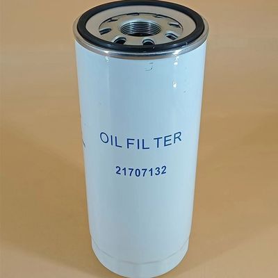 Filtro de aceite de excavadora de circulación de aceite liso 21707132 con componentes de núcleo de fibra de vidrio