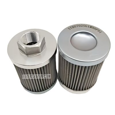 Componentes del núcleo de fibra de vidrio de la tienda de alimentos Elemento de filtro de succión de aceite para equipos industriales STR0702SG1M90P01